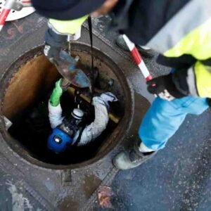 Sewer cleaner in action