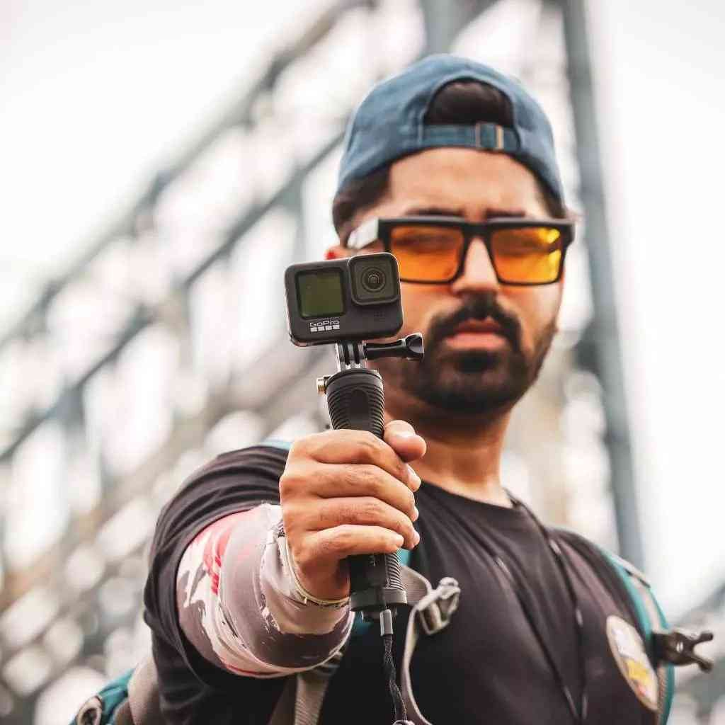 gopro camera in the hand