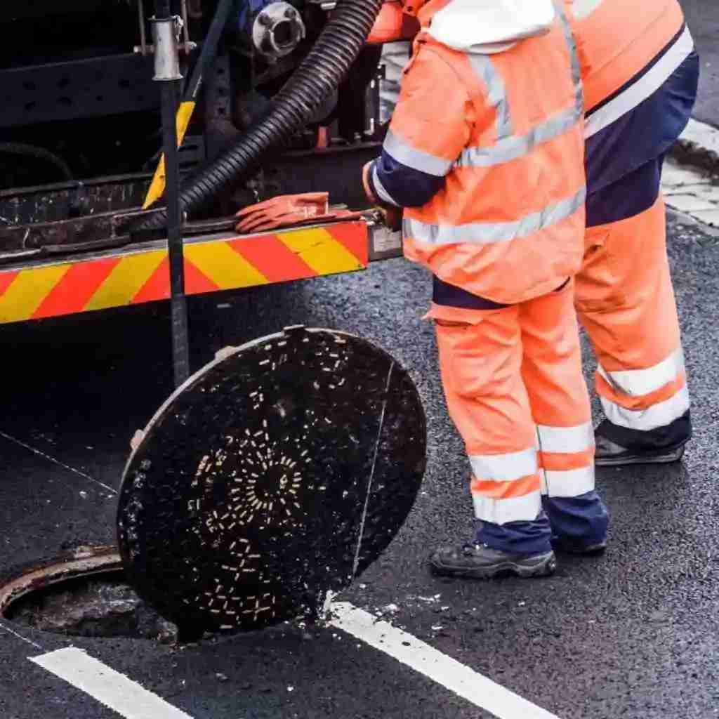 two men ready to clean sewer